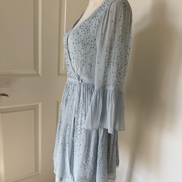 Free People winter solstice wrap mini dress size 4 NWT - Picture 7 of 14